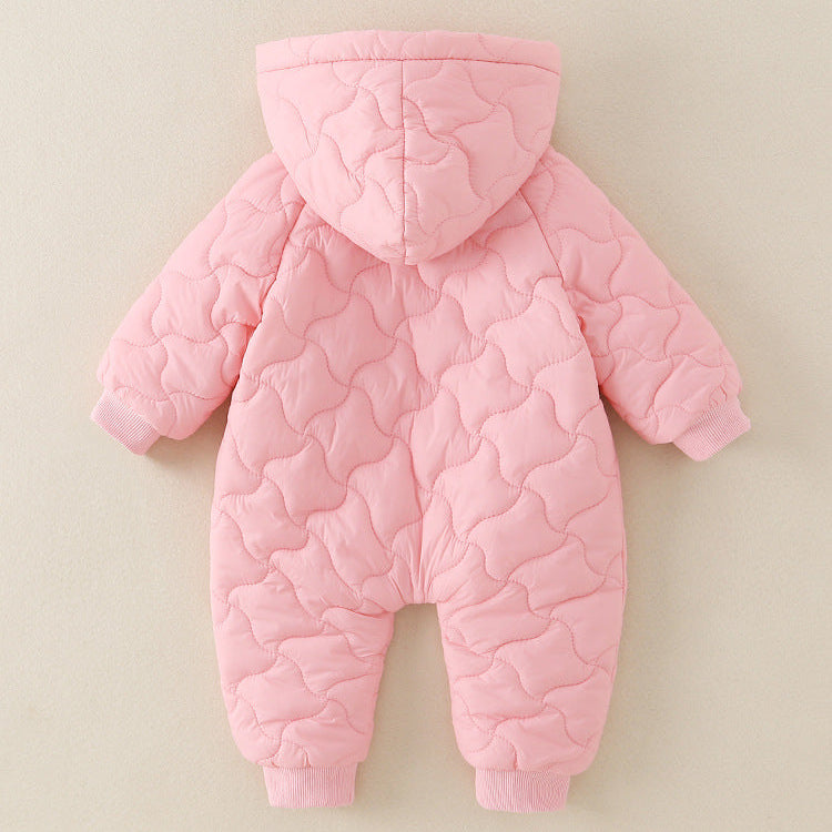 Little One Cozy Fleece Jumpsuit – Cute Animal Hooded Baby Romper 0–3 Years