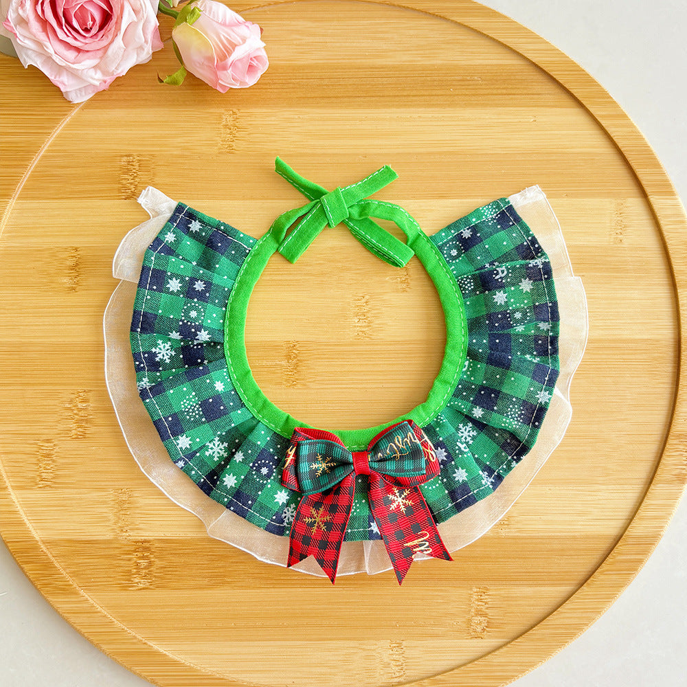 Pet Christmas Scarf, Cat Christmas Hats, Decorative Neck Scarves and Collars For Small and Medium-Sized Dogs