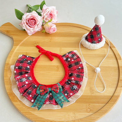 Pet Christmas Scarf, Cat Christmas Hats, Decorative Neck Scarves and Collars For Small and Medium-Sized Dogs