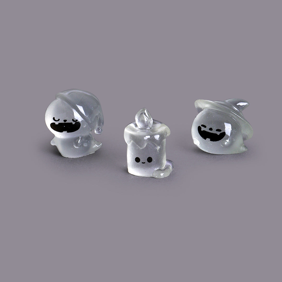 Micro Landscape Luminous Halloween Creative Cute Ghost Devil Pumpkin Decorations DIY Accessories Resin Small Ornaments