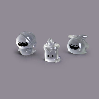 Micro Landscape Luminous Halloween Creative Cute Ghost Devil Pumpkin Decorations DIY Accessories Resin Small Ornaments