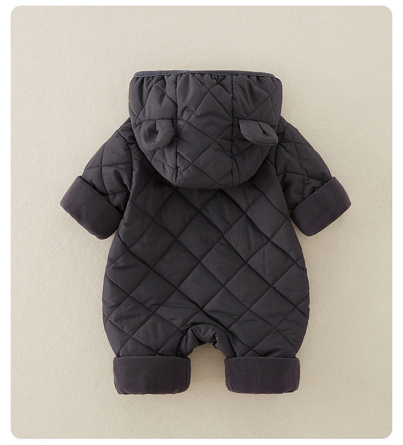 Cute Plush Baby Romper – Adorable Hooded One-Piece Jumpsuit for Little Ones