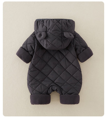 Cute Plush Baby Romper – Adorable Hooded One-Piece Jumpsuit for Little Ones