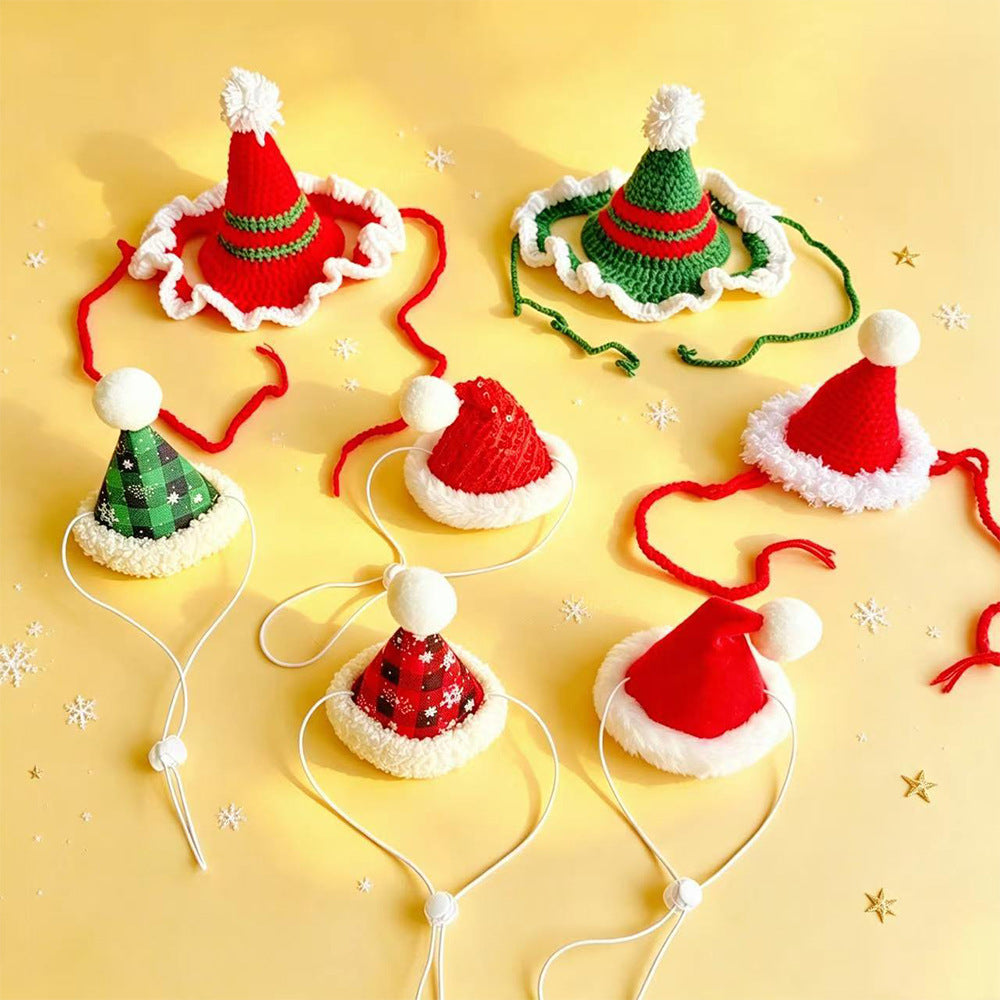 Pet Christmas Hats for Cats and Dogs, Headgear and Woolen Accessories