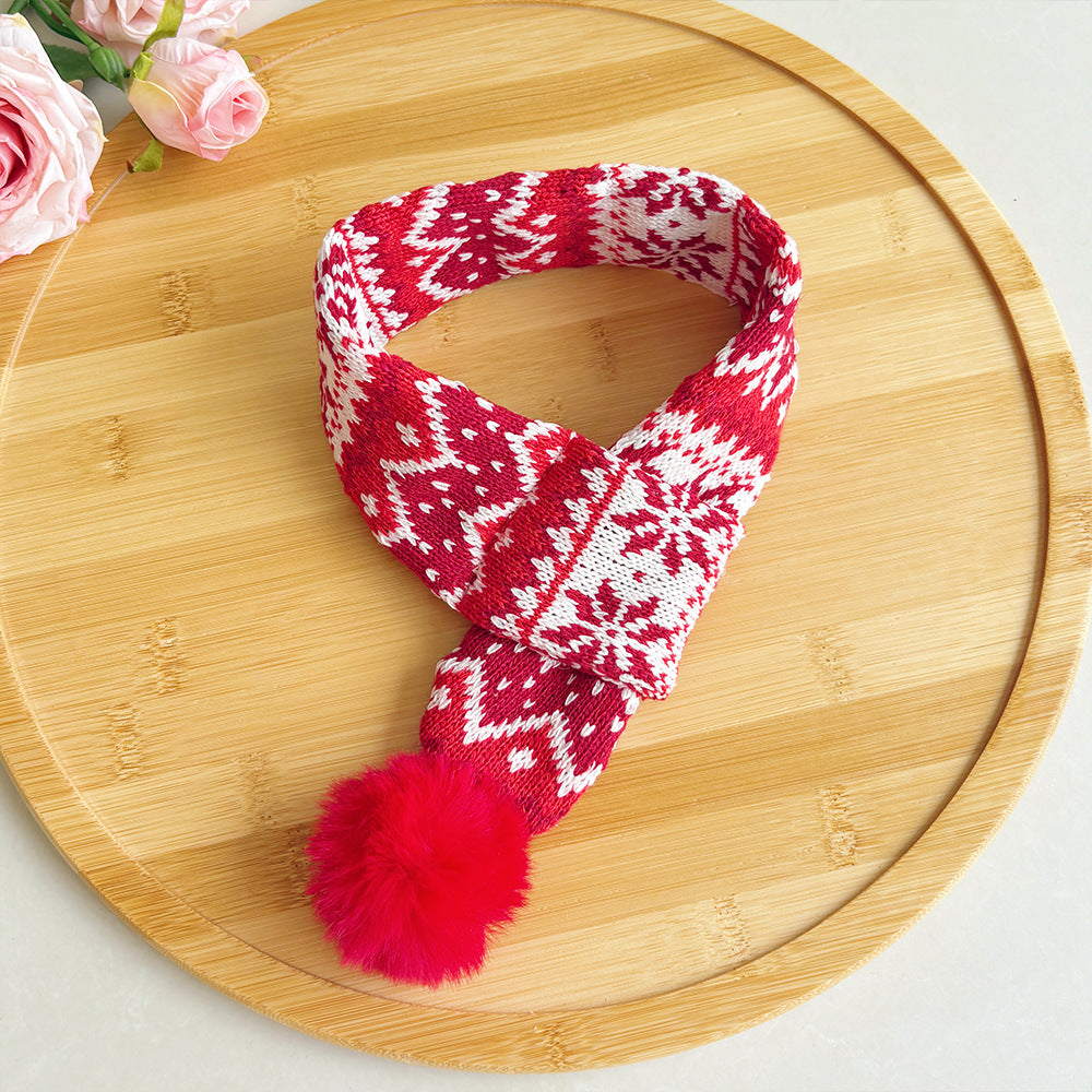 Cat Christmas Outfits Pet Christmas Scarf for Medium and Large Dogs Christmas Hat Warm Dress-Up Dog Collar