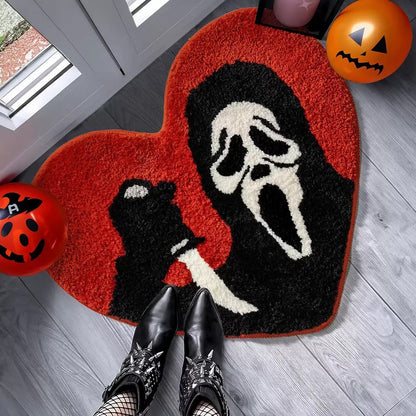 Halloween Alien-Shaped Faux Cashmere Floor Mat, Happy Halloween Funny Gift Home Decor