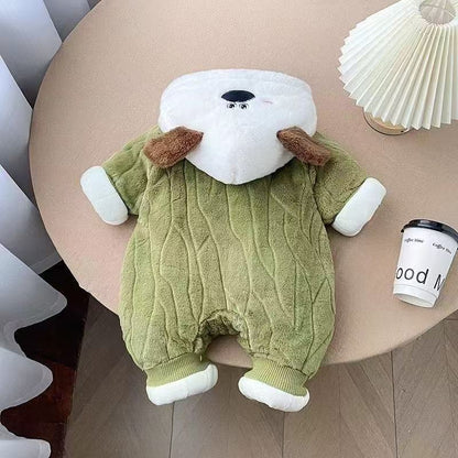 Cozy Baby Fleece Jumpsuit – Cute Animal Hooded Romper for Newborns & Toddlers
