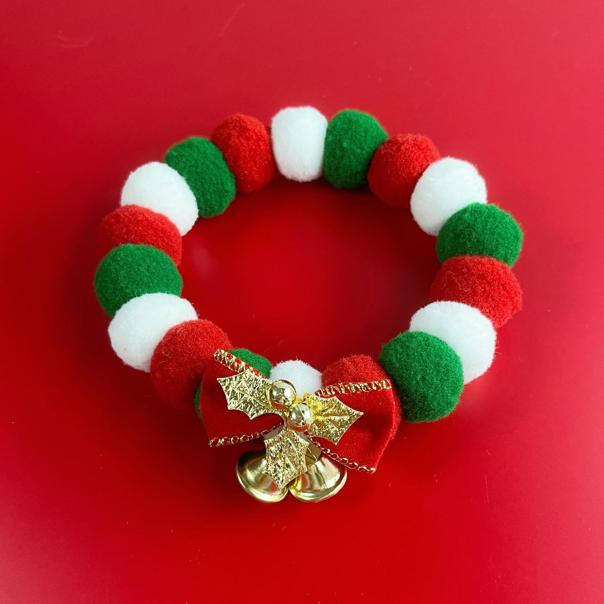 Pet Christmas Bow Collar Cat Bib Christmas Bell Cute Dog Decorations Necklace