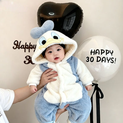 Baby Fleece Jumpsuit – Soft Hooded One-Piece Romper for Newborns & Toddlers