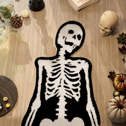 Halloween Alien-Shaped Faux Cashmere Floor Mat, Happy Halloween Funny Gift Home Decor