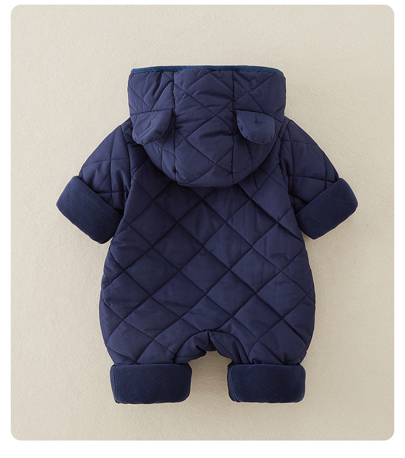 Cute Plush Baby Romper – Adorable Hooded One-Piece Jumpsuit for Little Ones