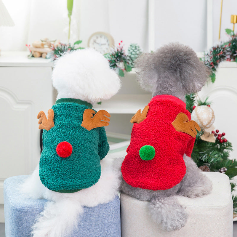Dog Clothes Autumn and Winter Pet Clothes New Teddy Small Dog Pet Clothing Winter 21 Christmas Tree Fleece