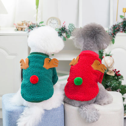 Dog Clothes Autumn and Winter Pet Clothes New Teddy Small Dog Pet Clothing Winter 21 Christmas Tree Fleece