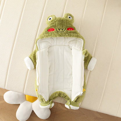 Cute Baby Rabbit Fleece Jumpsuit – Soft Hooded One-Piece Outfit for Newborns & Toddlers