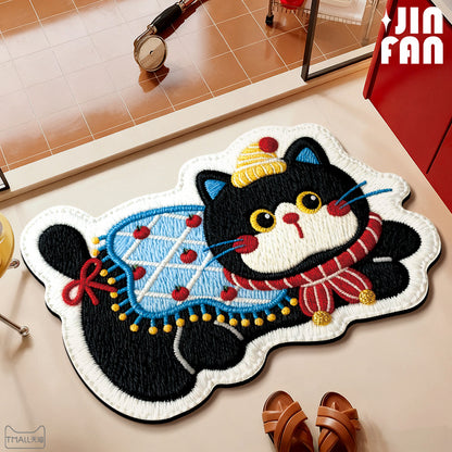 Cartoon Cat Diatom Mud Floor Mat Bathroom Sink Non-Slip Home Decor