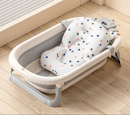 Foldable Baby Bathtub with Temperature Display & Bath Support – Space Saving Infant Toddler Tub with Non-Slip Legs