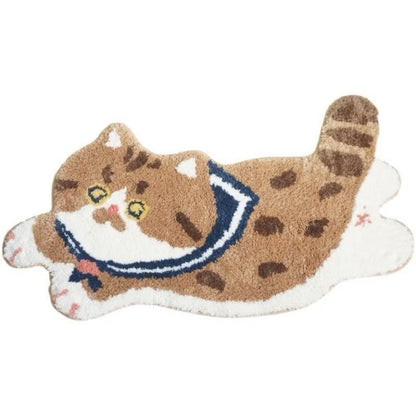 Cute Cat Bedroom Bedside Blanket Bathroom Bathroom Kitchen Waterproof Non-Slip Quick-Drying Foot Mat Imitation Cashmere Floor Mat