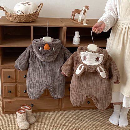 Toddler Fleece Jumpsuit – Cute Hooded Baby Romper for Boys & Girls
