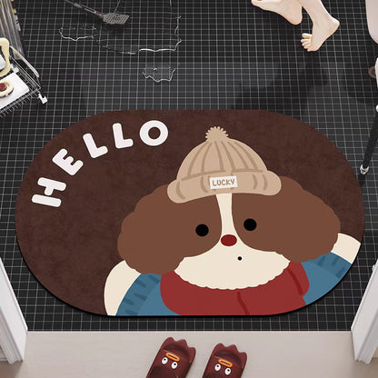 Realistic 3D Puppy Doormat, Funny Dog Entrance Mat, Cute Pet Floor Rug for Bedroom Bathroom & Home