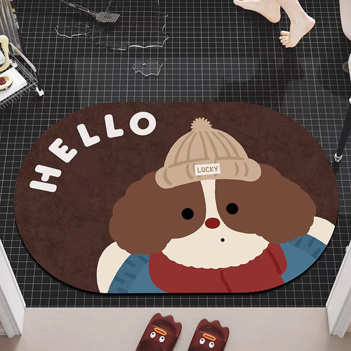 Realistic 3D Puppy Doormat, Funny Dog Entrance Mat, Cute Pet Floor Rug for Bedroom Bathroom & Home