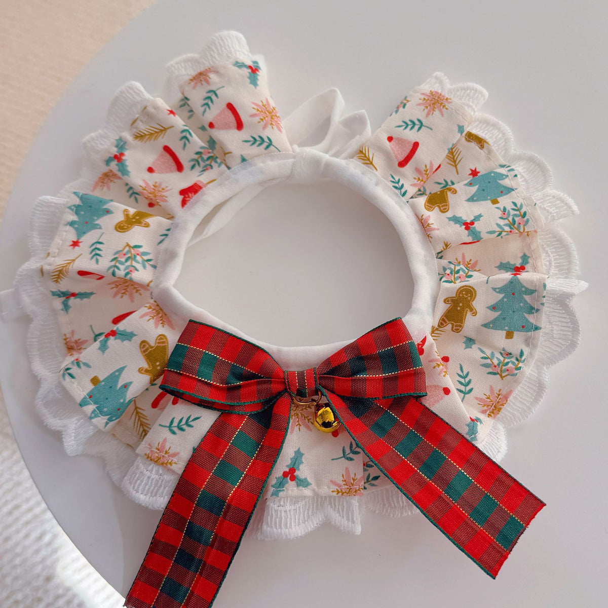 Christmas Cat Scarf, Dog Scarf, Saliva Towel, Small Size Dogs Pet Wool Collar, Hand-Knitted Accessories