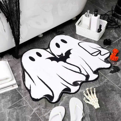 Halloween Alien-Shaped Faux Cashmere Floor Mat, Happy Halloween Funny Gift Home Decor