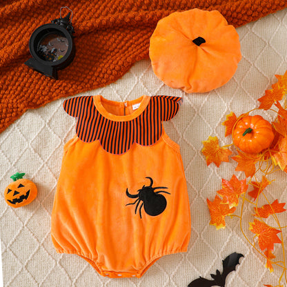 Baby Halloween Jumpsuit with Hat – Cute Soft Romper Outfit for Newborns and Toddlers