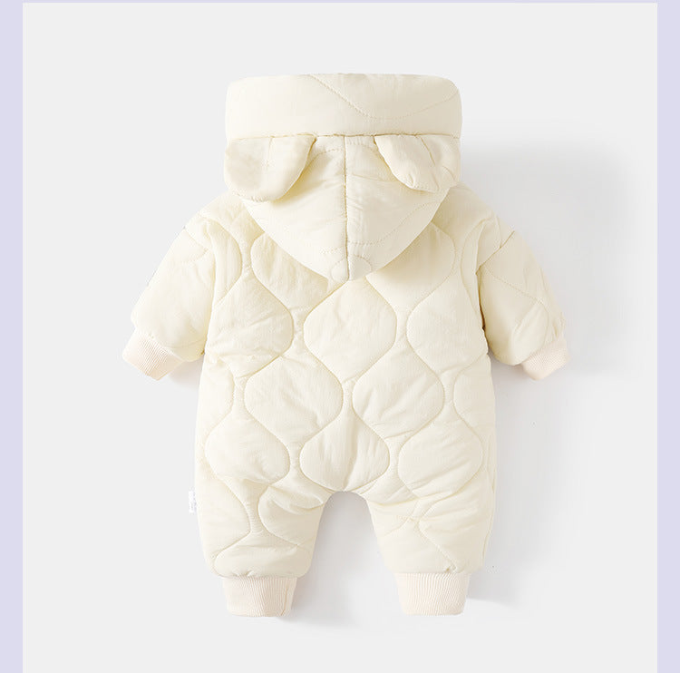 Little Bear Baby Jumpsuit – Adorable Hooded Fleece Romper for Newborns & Toddlers