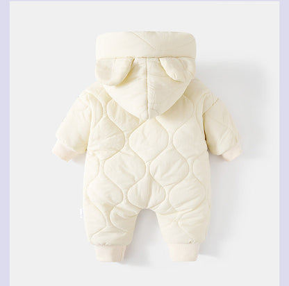 Little Bear Baby Jumpsuit – Adorable Hooded Fleece Romper for Newborns & Toddlers
