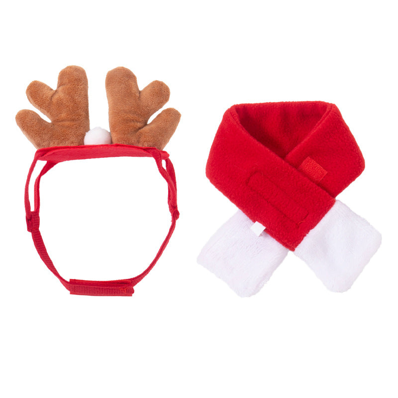 Pet Cat and Dog Hat Headwear Christmas Scarf Cloak Transformation Cloak Christmas Pet Clothes
