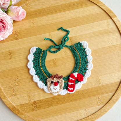 Pet Christmas Scarves, Cat Scarves, Dog Bibs, Accessories, Yarn Santa Bibs