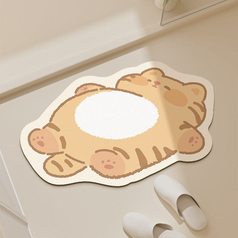 Cute 3D Animal Door Mat, Realistic Kitten Doormat, Funny Pet Rug for Bedroom Bathroom & Entryway