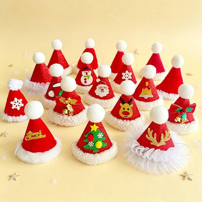 Pet Christmas Hats for Cats and Dogs, Headgear and Woolen Accessories