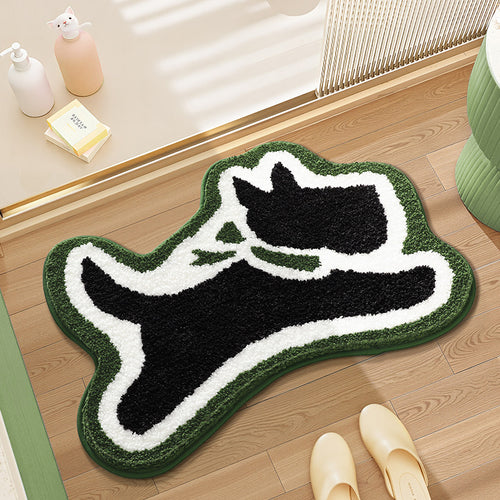 Cute Bathroom Non-Slip Mat, Funny Shaped Velvet Foot Mat, Home Bathtub Mat Home Decor