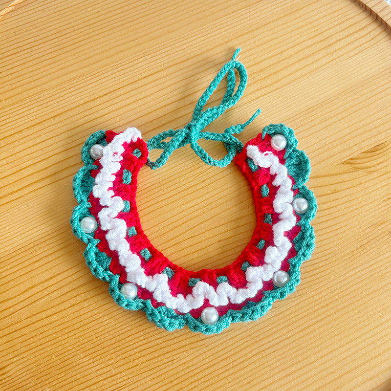 Pet Christmas Scarves, Cat Scarves, Dog Bibs, Accessories, Yarn Santa Bibs