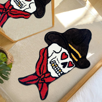 Halloween Alien-Shaped Faux Cashmere Floor Mat, Happy Halloween Funny Gift Home Decor