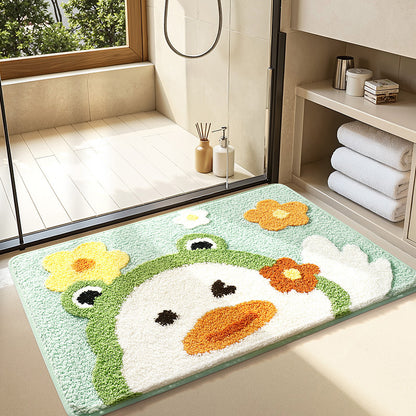 Cute Bathroom Non-Slip Mat, Funny Shaped Velvet Foot Mat, Home Bathtub Mat Home Decor