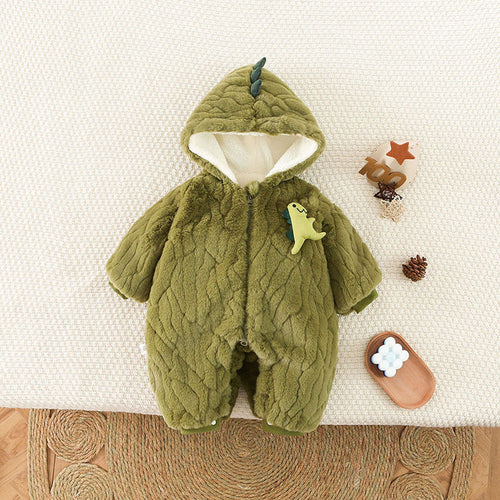 Baby Rabbit Fleece Hooded Jumpsuit – Cute Cozy One-Piece Romper for Newborns & Toddlers, 0–3 Years