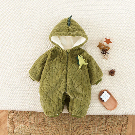 Baby Rabbit Fleece Hooded Jumpsuit – Cute Cozy One-Piece Romper for Newborns & Toddlers, 0–3 Years