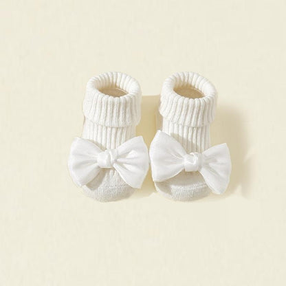 Spring and Autumn Bow-Tie Style Baby Floor Socks, Children's Walking Socks for Boys and Girls