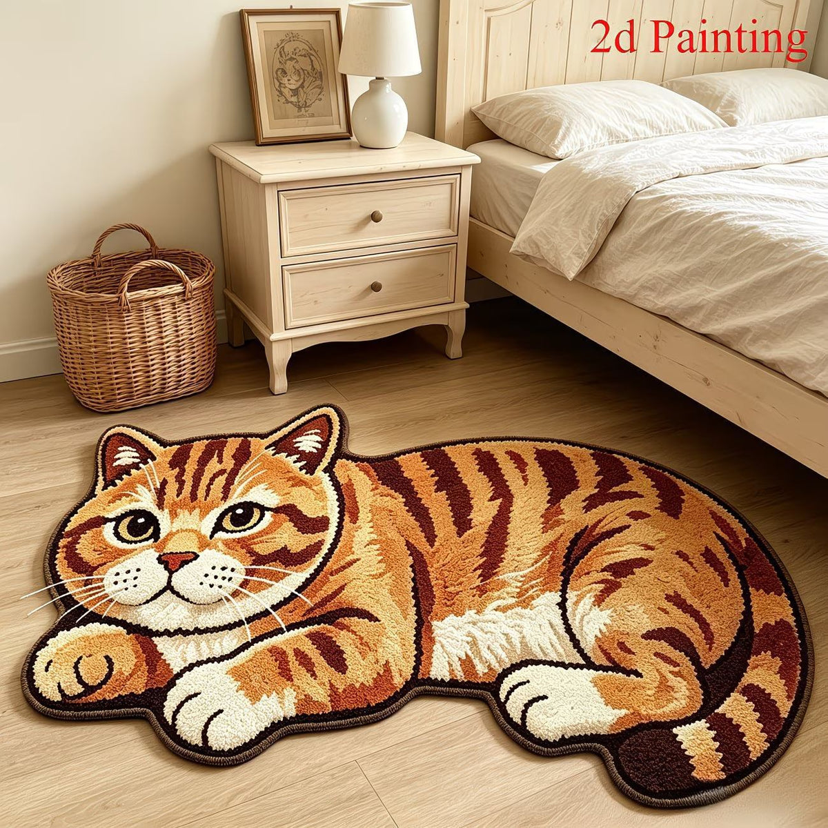 3D Sleeping Cat Doormat, Cute Kitten Door Mat, Funny Animal Floor Rug for Bedroom Bathroom & Entryway