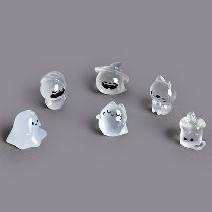 Micro Landscape Luminous Halloween Creative Cute Ghost Devil Pumpkin Decorations DIY Accessories Resin Small Ornaments