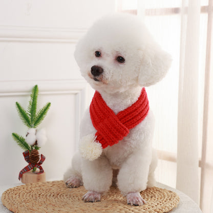 Puppy Teddy Bear Cat Scarf Bib Dog Christmas Scarf Accessories