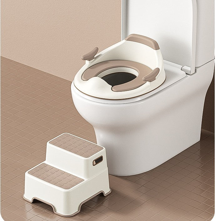 Toddler Potty Training Seat with Step Stool – Soft Cushioned Toilet Seat, Splash Guard & Non-Slip Kids Bathroom Set