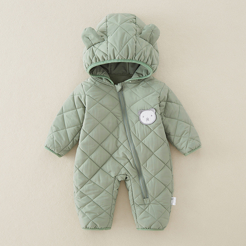 Cute Plush Baby Romper – Adorable Hooded One-Piece Jumpsuit for Little Ones