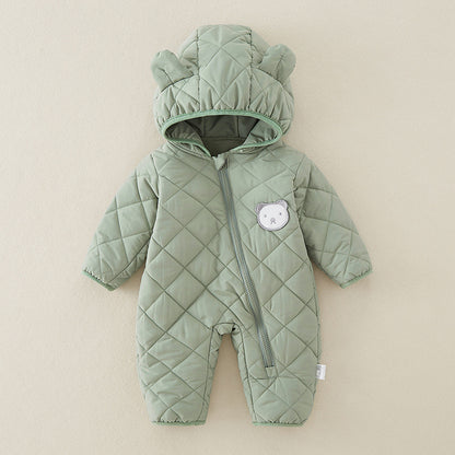 Cute Plush Baby Romper – Adorable Hooded One-Piece Jumpsuit for Little Ones
