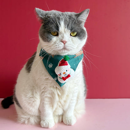 Christmas New Pet Triangle Scarf Collar Cute Cat Christmas Accessories Dog Collar Red Elk