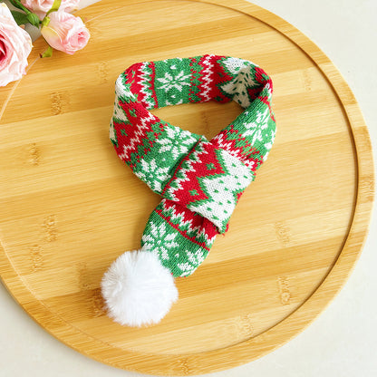 Cat Christmas Outfits Pet Christmas Scarf for Medium and Large Dogs Christmas Hat Warm Dress-Up Dog Collar