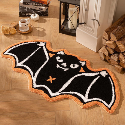 Halloween Alien-Shaped Faux Cashmere Floor Mat, Happy Halloween Funny Gift Home Decor