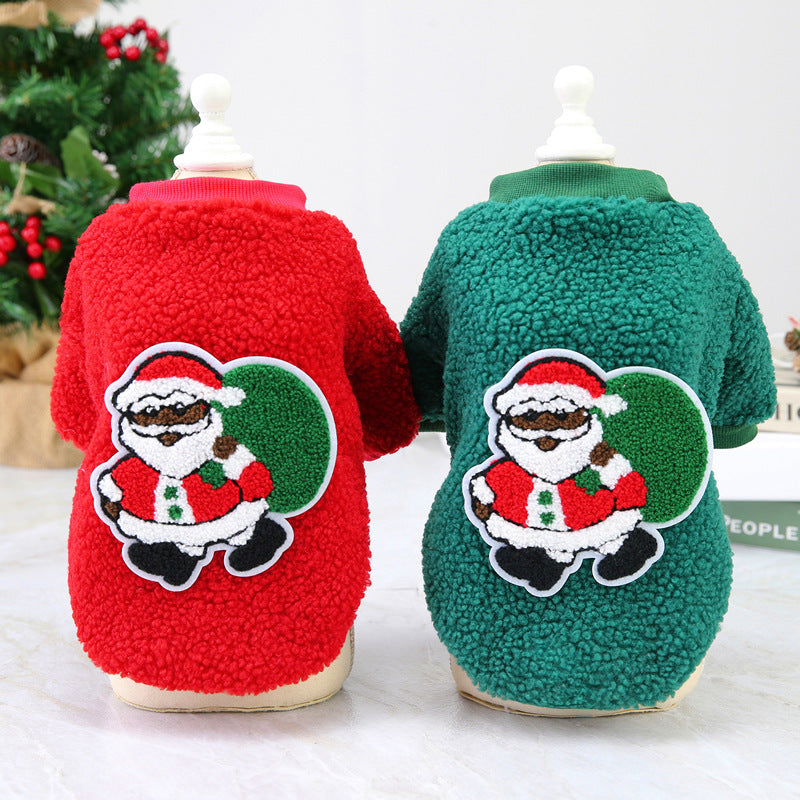 Dog Clothes Autumn and Winter Pet Clothes New Teddy Small Dog Pet Clothing Winter 21 Christmas Tree Fleece